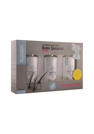 Dermoskin Kadın Biotin Şampuan 3 x 200 ML