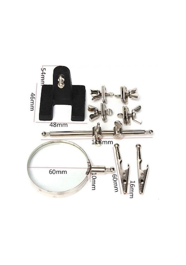 Çok Fonksiyonlu Çift Kollu Ayarlanabilir Tamir Büyüteç Seti