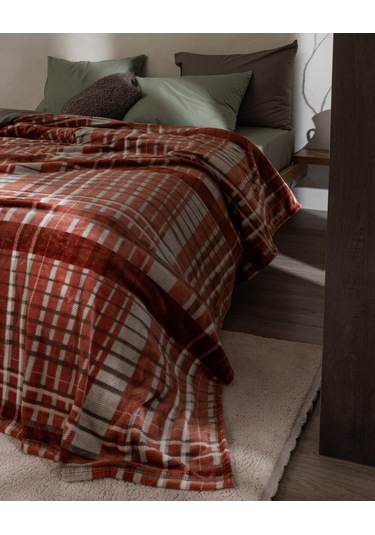 Fravonne Çift Kişilik Welsoft Baskılı Battaniye - Kahverengi 8684427292150 Toprak