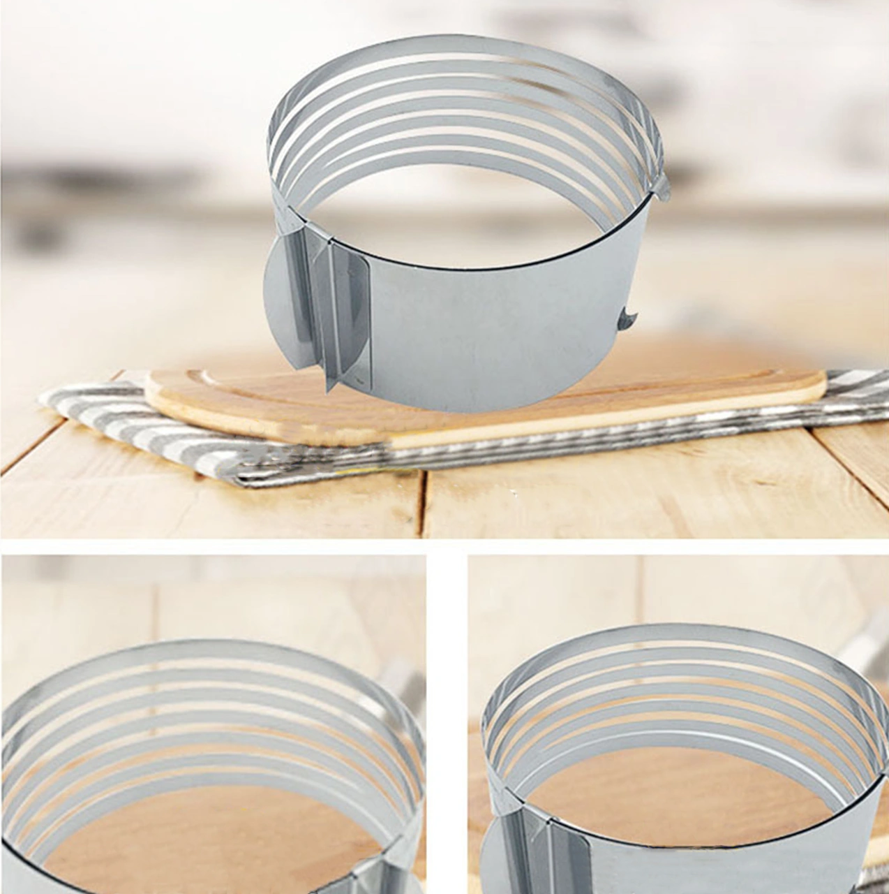 Youmex 6-8 İnç Ayarlanabilir Paslanmaz Çelik Pastry Dilimi, Mousse Ve Tatlı Kesici Alet Diğer