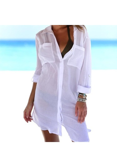 Cbtx Plaj Cover Up Robe Cep Mayo Cover Up Sarong Plaj Gömlek Üstleri Mayo Kadın Beachwear Pareo Tunik Siyah