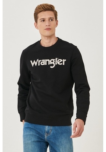 Wrangler Regular Fit Normal Kesim Erkek Siyah Sweatshirt Siyah