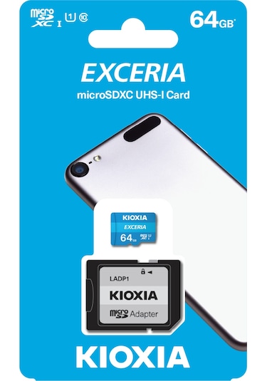 Kioxia Exceria LMEX1L064GG2 64 GB Micro SDXC UHS-I Class 10 Hafıza Kartı + Adaptör