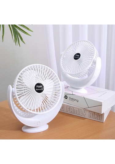 Vkemall Beyaz Usb Şarjlı Mini Masaüstü Fanı - Taşınabilir 3-6 Saat Çalışma Süresi - 4.5w Güç - Öğrenci/ev Kullanıma Uygun