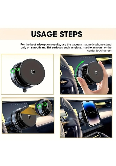 Cordial 2025 Yeni Manyetik Araç Telefon Tutucu 360 Derece Dönebilir Katlanır Siyah
