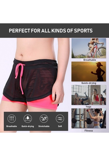 Wezone Kadınlar İçin Nefes Alabilen Çabuk Kuruyan Yüksek Bel Spor Şortu Koşu, Yoga, Jimnastik İçin İdeal Portakal