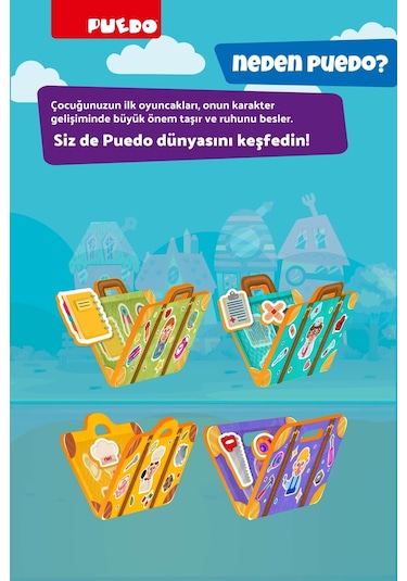 Puedo Bavulunu Topla Eşleştirme Oyunu - Meslekler