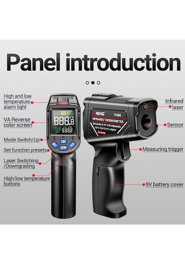 Butuglobal Aneng Th06 Yağ Sıcaklığı Yüksek Hassasiyetli Lazer Pişirme Kızılötesi Su Termometresi Turuncu