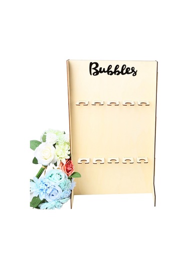 Hangfox Ahşap Şampanya Ve Bardak Tutucu - Düğün/parti Serim Aracı, 10 Bardak Kapasitesi, Kolay Montajlı 550x345x250mm