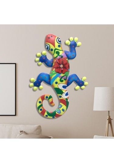 Lijinxu Metal Asın Gecko Duvar Dekoru Kertenkele Ev Bahçe