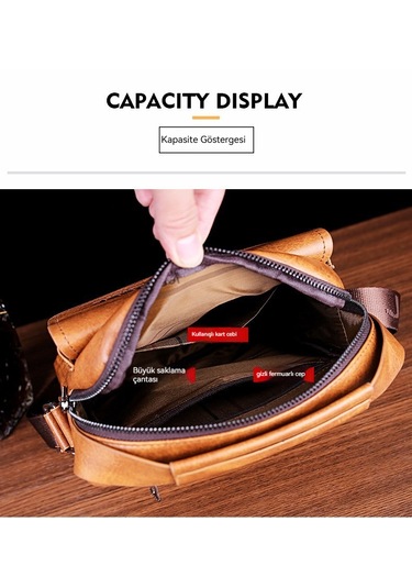Büyük Kapasiteli Erkek İş Gündelik Kombin Çantası-kahverengi Kahverengi