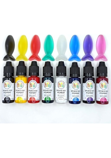 Sıvı Pigment Boya Transparan Set 8 Renk 20 Ml 160 Ml
