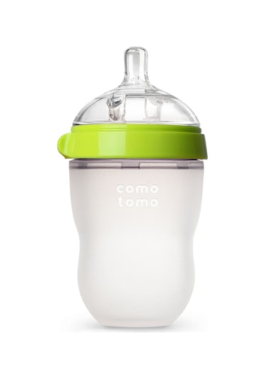 Comotomo Antikolik Orta Akışlı Silikon Biberon 250 ML - Yeşil