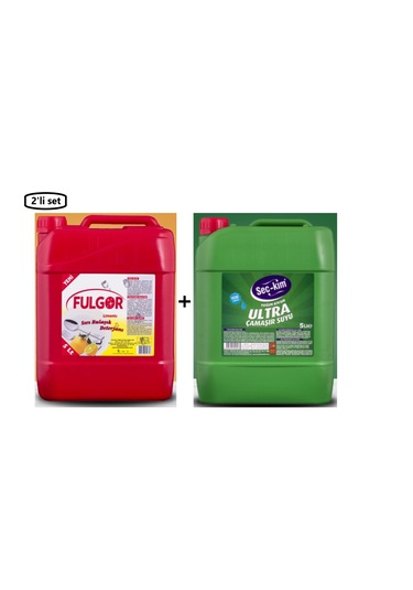 Fulgor Sıvı Bulaşık Deterjanı 5 L + Seçkim Yoğun Kıvam Ultra Çamaşır Suyu 5 L-- 2'li Set