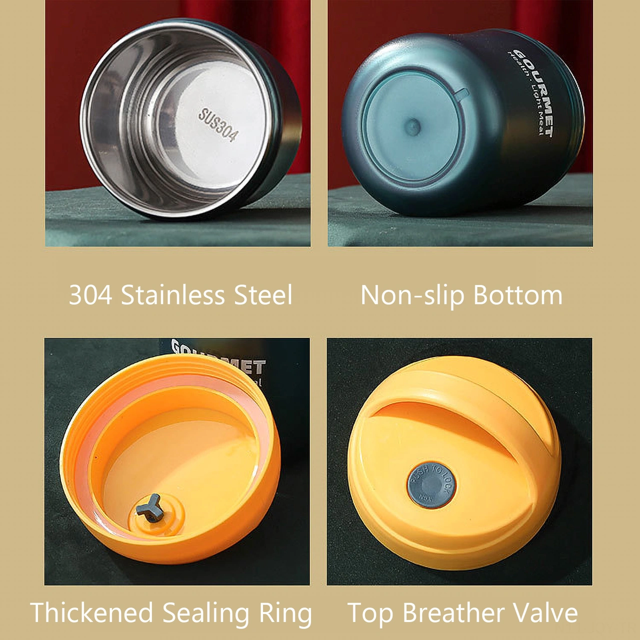 Youmex 304 Paslanmaz Çelik Isı Saklama Misketi, Tüp Uçlu, Damlama Engeli, Geniş Açık, 500ml, Öğrenci/seyahat İçin