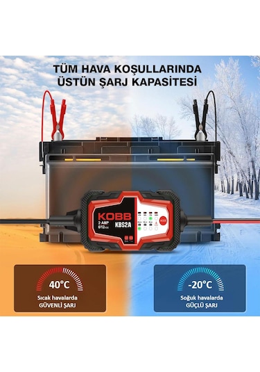 Kobb Kbs2a 6v/12v 60ah Akıllı Akü Şarj Ve Akü Bakım / Desülfatör