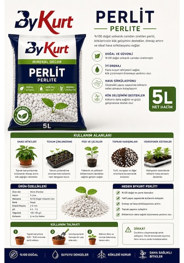 Tarım Perliti Çiçek Toprağı Karışımı 5 Litre Toprak Perliti 10 L