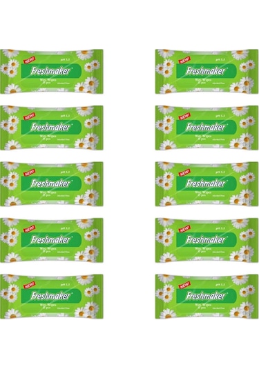 Freshmaker Islak Cem Mendil - Alkolsüz Ve Ph Dengelenmiş - Çiçeksi Kokular - 15 Adetlik 10 Paket 10'lu Set