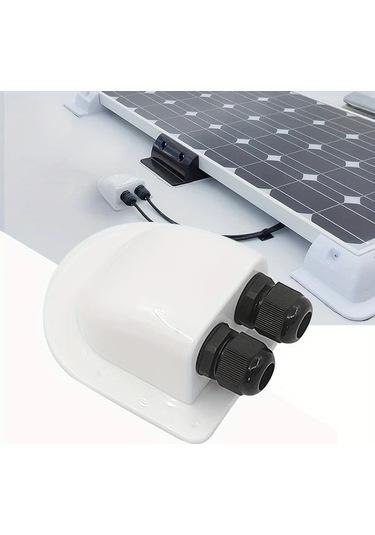 Trendooze 2+1 Beyaz+siyah Çift Delikli Rv Güneş Paneli Bağlantı Kutusu Su Geçirmez