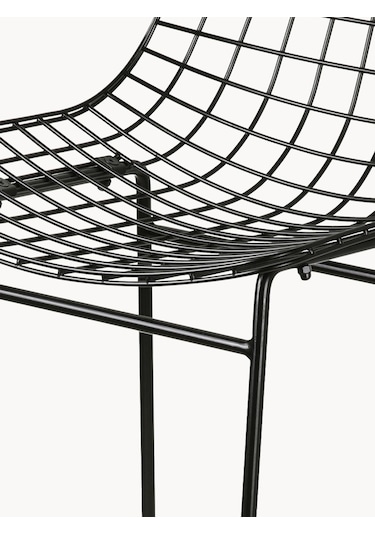 Westwing Wire Metal Tezgah Taburesi Siyah, Endüstriyel Tasarım Sandalye
