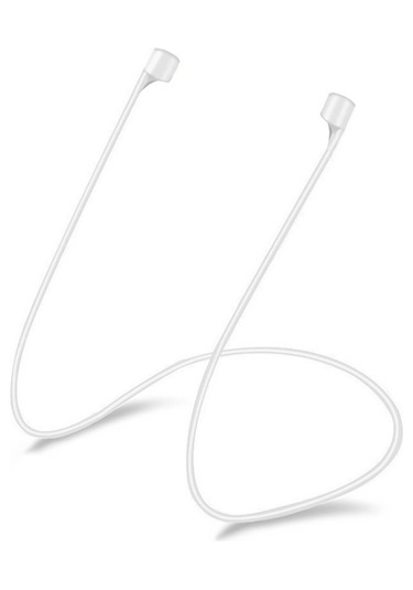 Airpods 1. Nesil / 2. Nesil Manyetik Mıknatıslı Kulaklık Silikon Askılık Beyaz