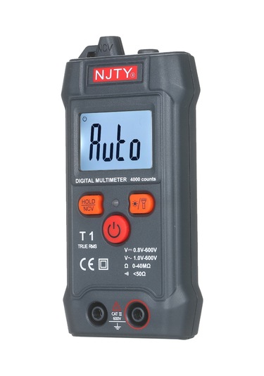Njty Avuç İçi Boyutunda Lcd Otomatik Siyah Dijital Multimetre
