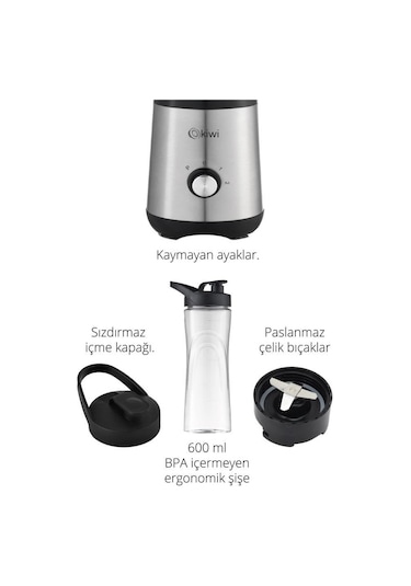 Kiwi KSB-2240 500 W Standlı Paslanmaz Çelik Blender