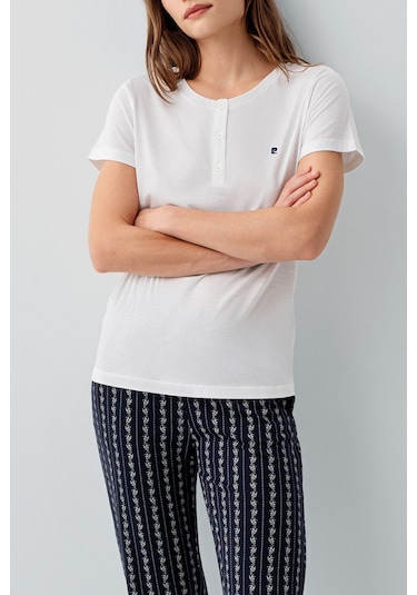 Pierre Cardin Kadın Beyaz Pijama Takım Beyaz