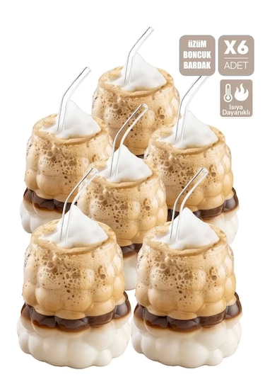 6 Adet - 300 Ml Soğuk, Sıcak Kahve Sunum Bardağı