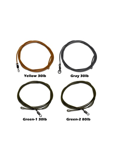 Reedark Karp Balıkçılığı İçin Dayanıklı Aramid Lider Tel 80lb/30kg , 1 Metre, Çiftlik Sarısı, Döndürücü İçeren, Kolay Montajlı