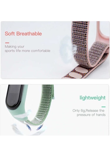 Ekılıf - Xiaomi Mi Band 3 Uyumlu - Kordon Hasır Kordon - Krd-03 - No7 - T16040