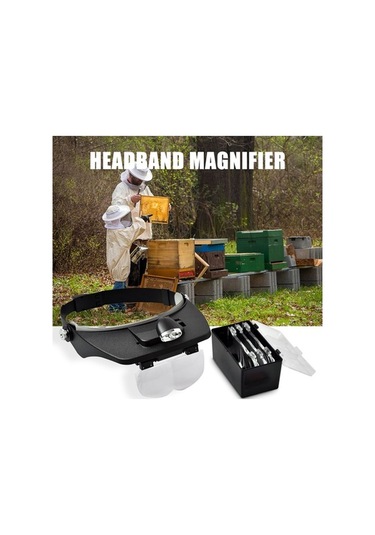 Fortunelane Arı Yetiştirme Aletleri - 4 Lensli 1.2x-3.5x Led Işık Bağcıklı Büyütec Ht-0302