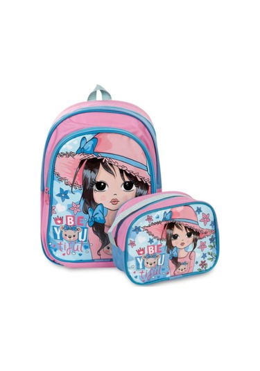 Muggle Girl 2 Gözlü 2 Li İlkokul Çantası Beslenme Çantalı Set Çok Renkli