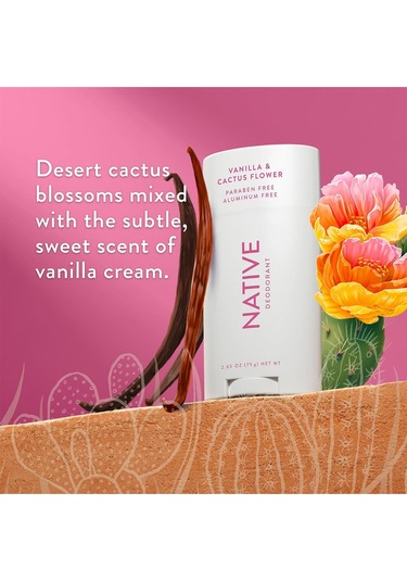 Native Vanilla & Cactus Flower Alüminyumsuz Stick Deodorant 75gr