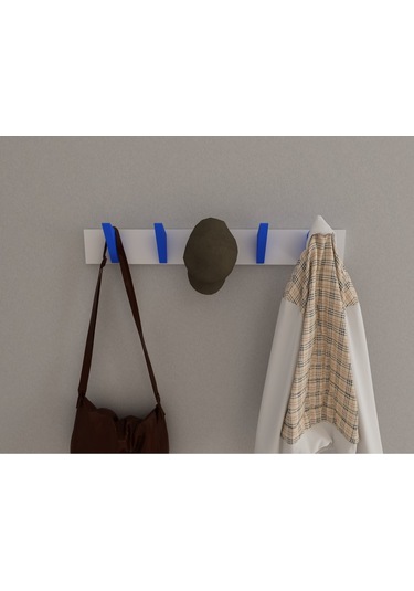 Hepsi3boyutlu Modern Duvar & Kapı Kanca Askılık - 5 Adet Mavi Kanca Askılık - Model No : 5 Mavi