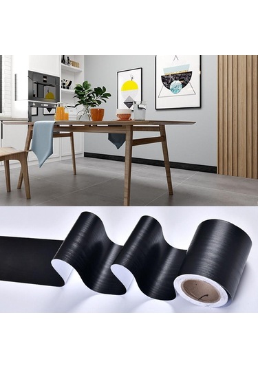 10m/rulo Pencere Eşiği Bel Hattı Duvar Kağıdı Kapı Çerçevesi Kılavuz Çizgisi Ev Dekorasyonu Süpürgelik Çizgisi Siyah