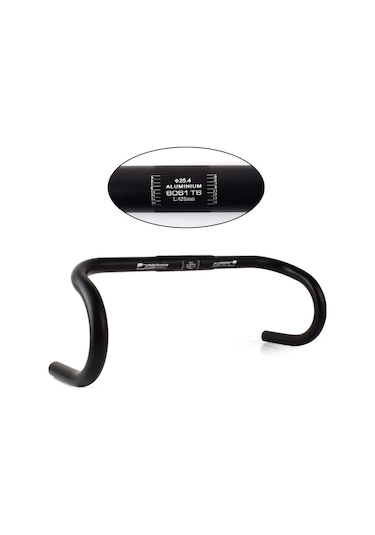 Qingmipy Yol Bisikleti Alüminyum 25.4 Cm Manubri: Dayanıklı, Konforlu Tutuş, Kolay Kurulum - Yol Bisikletleri İçin Siyah Mat