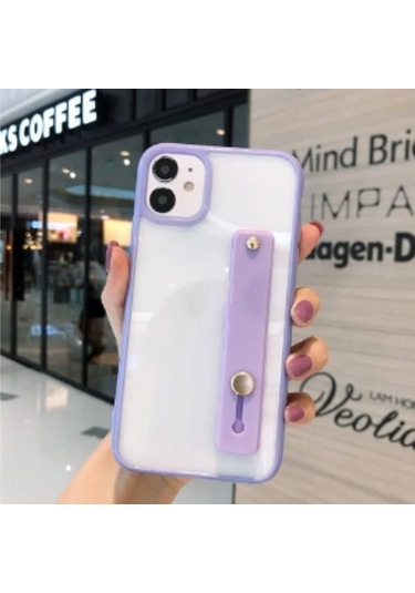 Açık Mor Akıllı Telefon İçin Ayarlanabilir Basit Renkli Silikon Taşınabilir Stand Tutucu Telefon Braketi