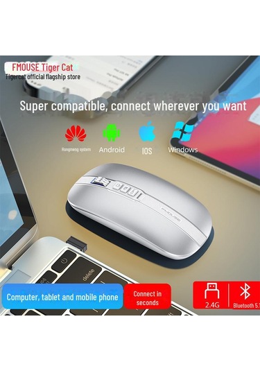Tigercat M113 Çift Modlu Bluetooth Sessiz Ultra İnce Kablosuz Fare Ofis Ve Dizüstü Bilgisayar Kullanımı İçin Diğer