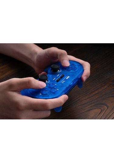 8bitdo Pro 2 Bluetooth Controller Kablosuz Hall Effect Oyun Kolu Switch/switch 2,pc,android,Apple Uyumlu,macos Transparan Mavi