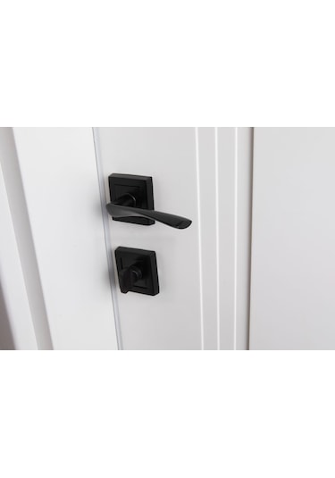 Siyah Kare Brawo Wc Kapı Kolu Ön - Arka Takım