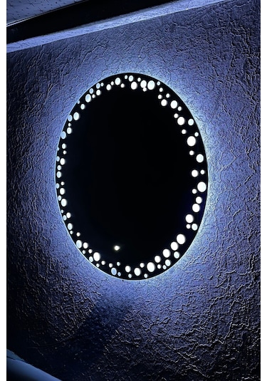 Arif Beyaz Ledli 60 x 60 Yuvarlak Model:60-B Dekoratif Ayna Beyaz