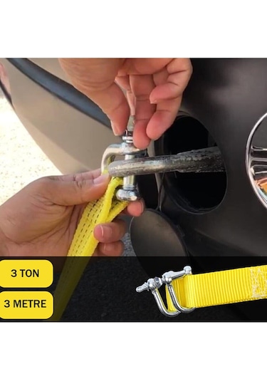 Kkdavm Çekme Halatı Lüx 3 Mt Çelik Uçlu 3 Ton Çeki Halatı