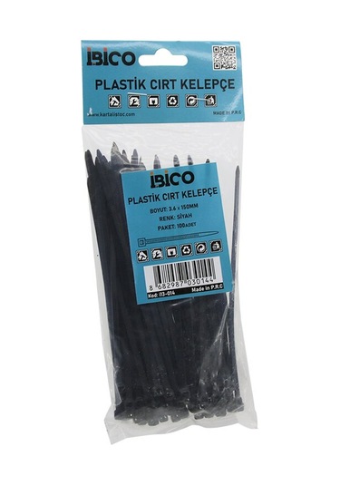 Siyah 3.6x150mm Plastik Cırt Kelepçe 100pcs 4727