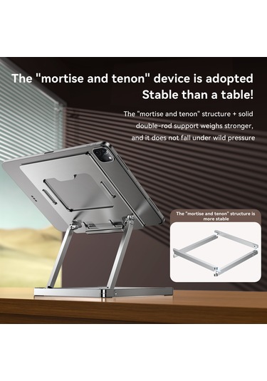 H12mini Katlanabilir Tablet Standı Ayarlanabilir Açılar 13,3 İnçe Kadar Dizüstü Bilgisayarlar İçin Masaüstü Desteği