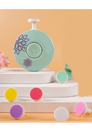 Yeni Doğan Babek Bakımı İçin Pilli 6 Başlıklı El Ayak Tırnak Törpü Manikür Seti