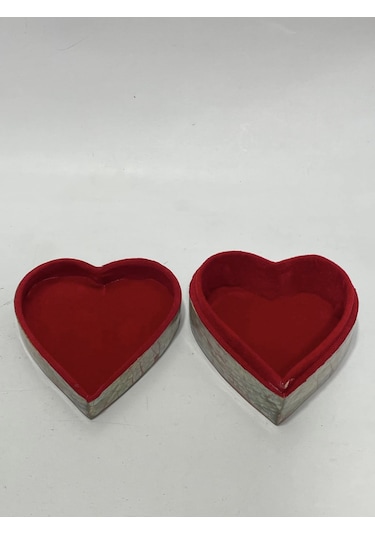 Sedef Kaplama Kalp Model Kadife Hediye Kutusu Büyük-model 2