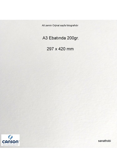 Resim Kağıdı, Sulu Boya Kağıdı, A3 297x420mm 200gr-20 Sayfa