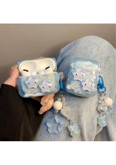 Iphone 3. Nesil Uyumlu Koruyucu Bluetooth Kulaklık Kılıfı Yıldız Airpods 3. Nesil