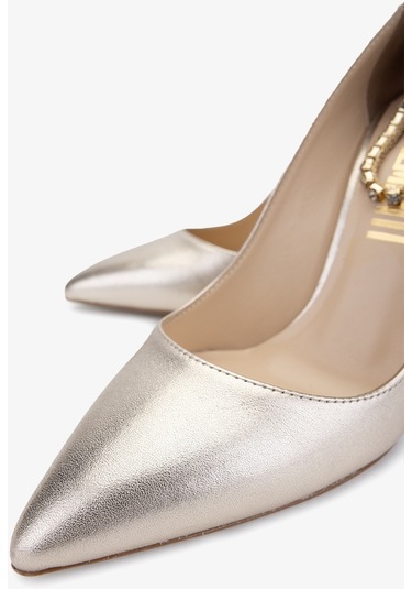 Valmenti Yuki Kadın Gold Hakiki Deri Topuklu Ayakkabı 613 27350 Bn Ayk Y24 Altın